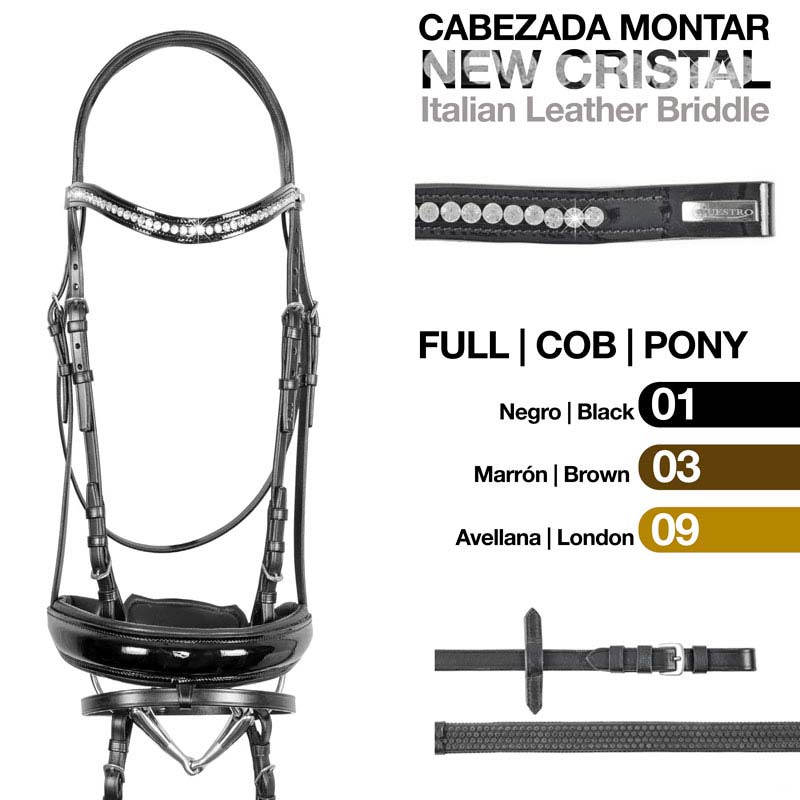 CABEZADA MONTAR CRYSTAL R/GOMA