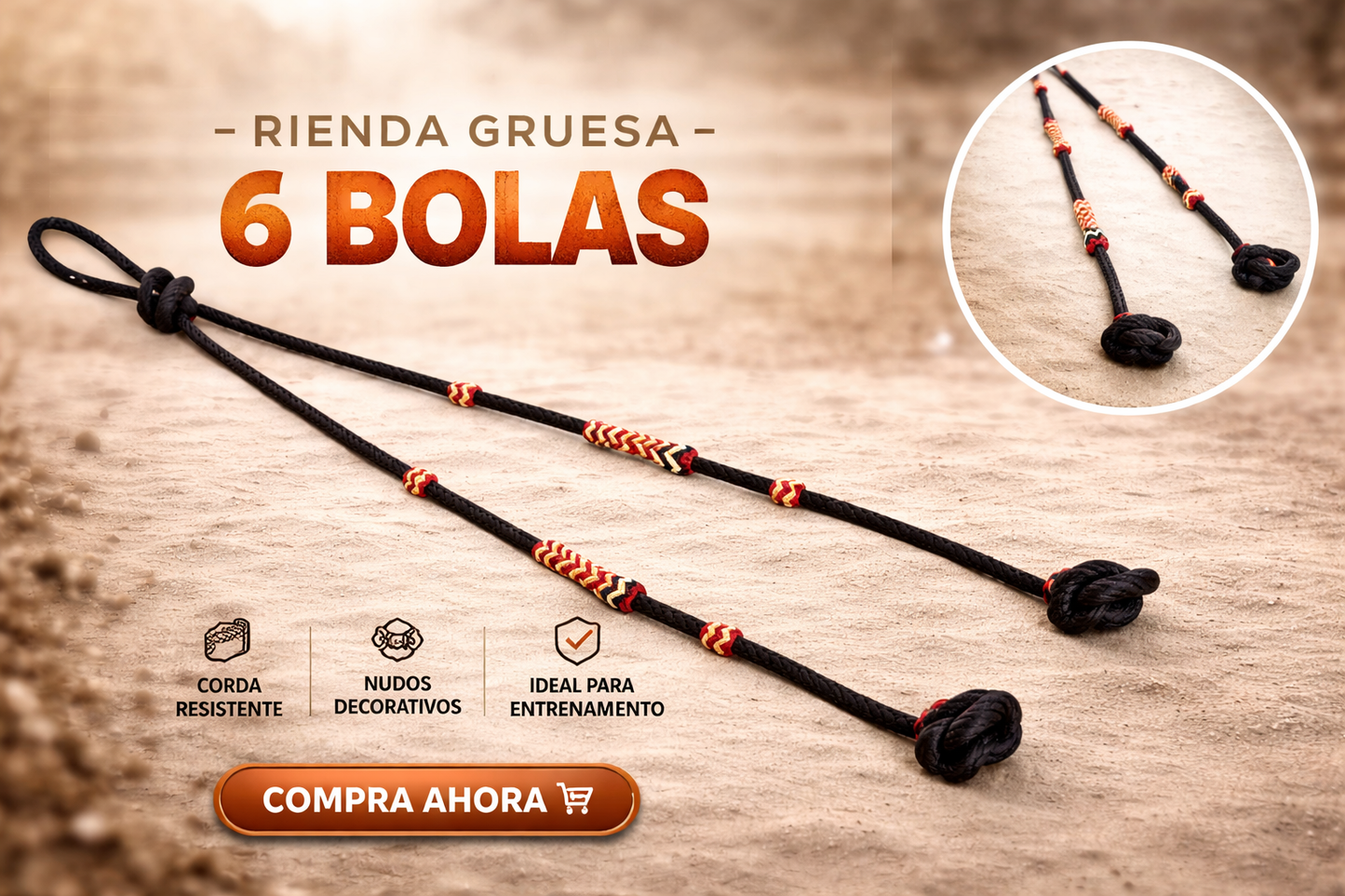 Rienda Gruesa 6 Bolas – Resistencia, Control y Estilo