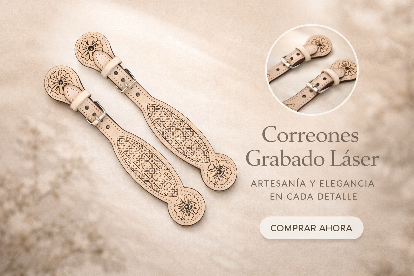 Correones de Cuero con Grabado Láser