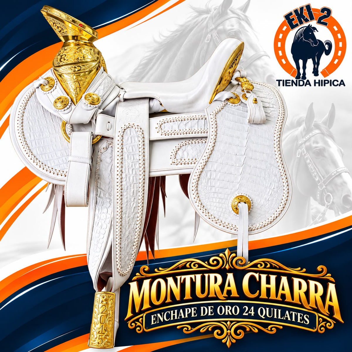 MONTURAS CHARRAS ENCHAPE DE ORO 24 QUILATES