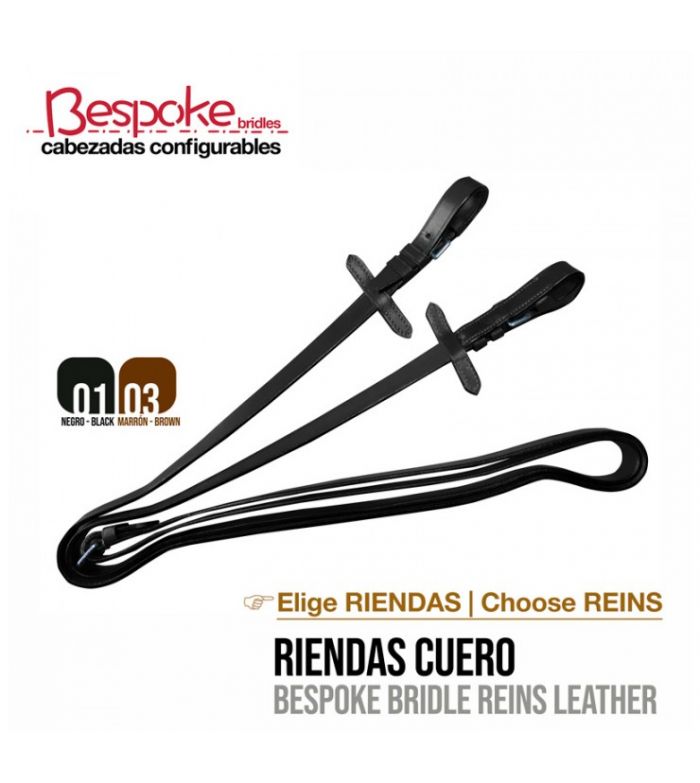 RIENDAD DE CUERO CABEZADA CONFIGURABLE RIENDAS CUERO