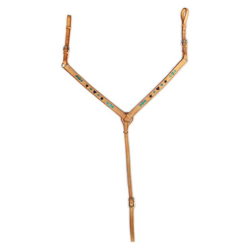 Pechopetral western con decoración aguamarina MARCA MARJOMAN