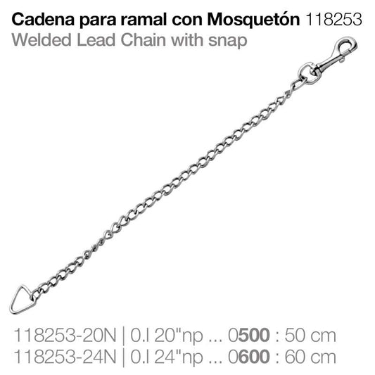 CADENA PARA RAMAL CON MOSQUETÓN 118253-20N