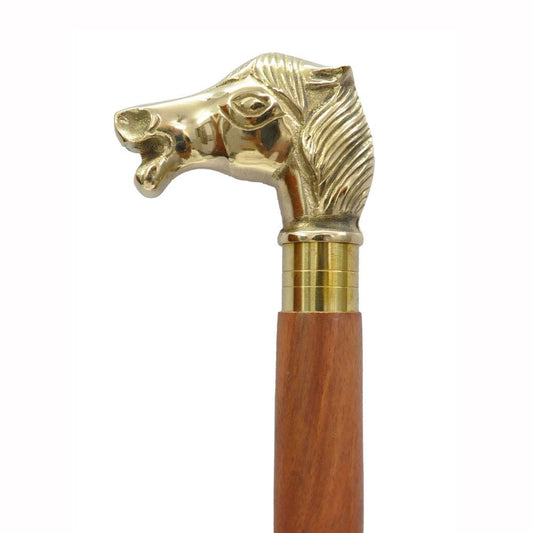 BASTON CABEZA CABALLO 90x7x2 DORADO