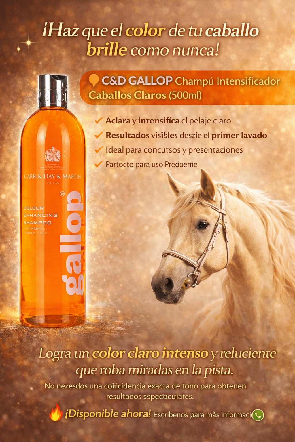 C&D GALLOP Champú Intensificador Caballos Claros 500ml