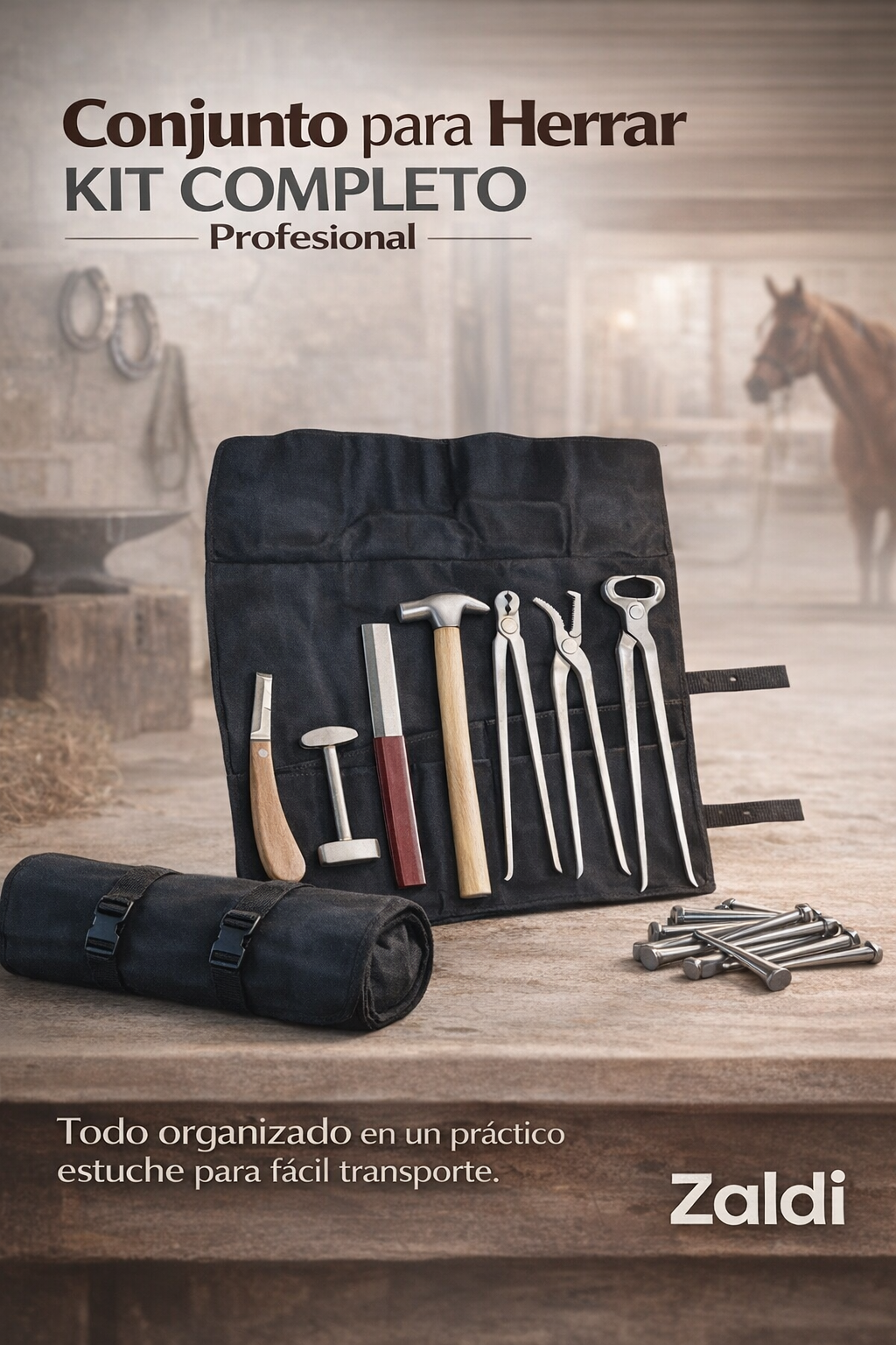 TENAZA CONJUNTO HERRAR KIT COMPLETO 7 piezas