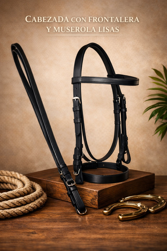 CABEZADA CON FRONTALERA Y MUSEROLA LISAS