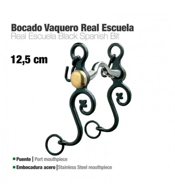 BOCADO VAQUERO REAL ESCUELA EMBOCADURA ACERO 12.5CM