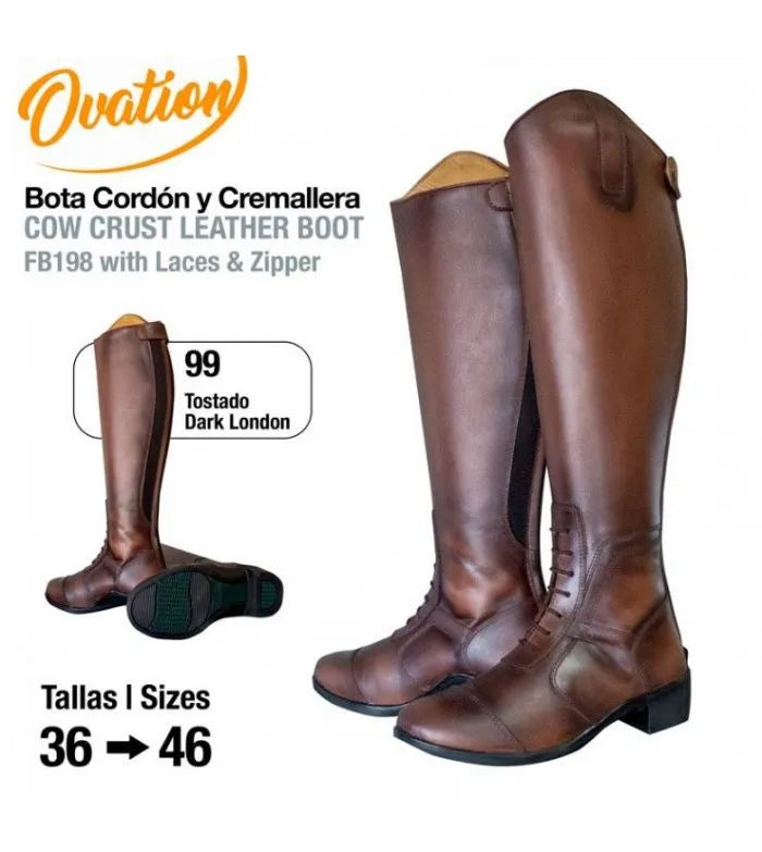 BOTA OVATION CORDÓN & CREMALLERA FB198 TOSTADO