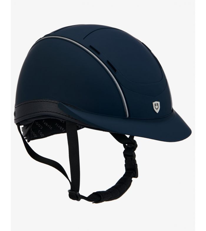 CASCO LOGO FRONTAL E INSERCIONES DE CUERO EQUESTRO