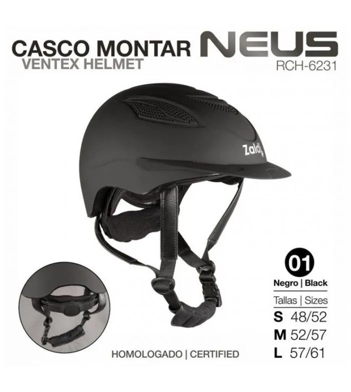 CASCO DE MONTAR NEUS NEGRO