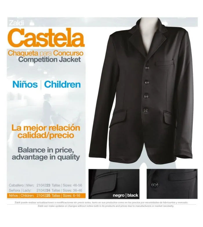 CHAQUETA DE CONCURSO CASTELA NIÑOS NEGRO