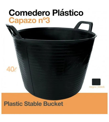 COMEDERO PLÁSTICO CAPAZO Nº4 55 LITROS NEGRO