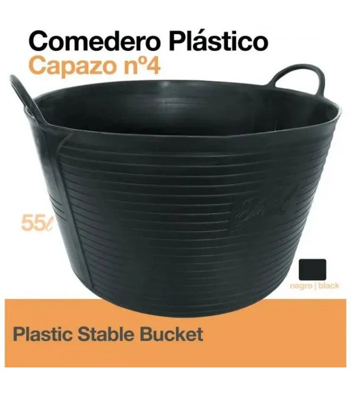 COMEDERO PLÁSTICO CAPAZO Nº4 55 LITROS NEGRO