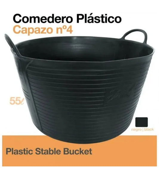 COMEDERO PLÁSTICO CAPAZO Nº4 55 LITROS NEGRO