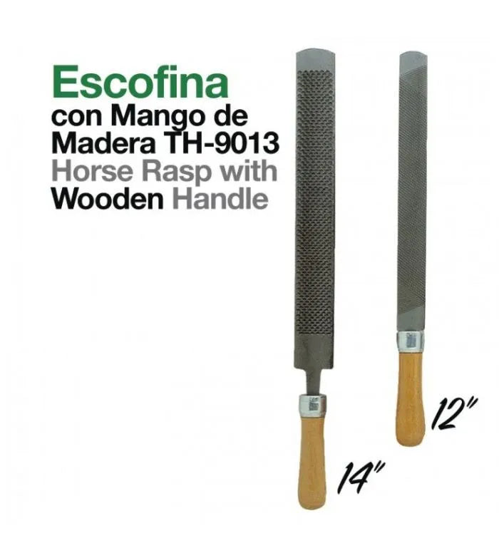 ESCOFINA CON MANGO DE MADERA TH-9013-C