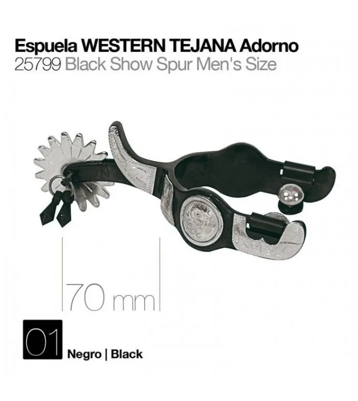 ESPUELA TEJANA CON ADORNO NEGRO