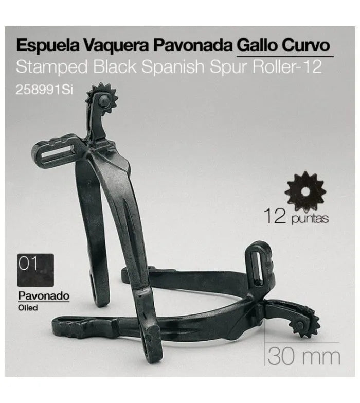 ESPUELA VAQUERA GALLO CURVO PAVONADO 12P