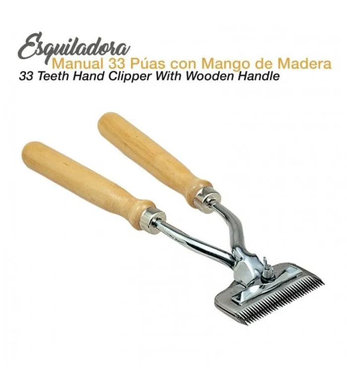 ESQUILADORA MANUAL DE 33 PUAS CON MANGO MADERA