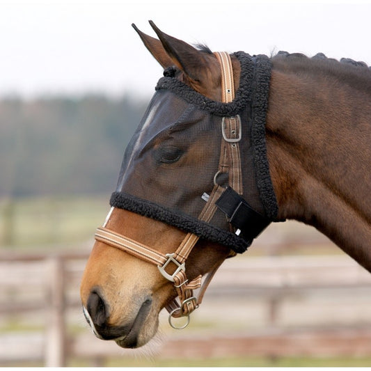 Máscara anti-moscas para caballo QHP sin protección en las orejas