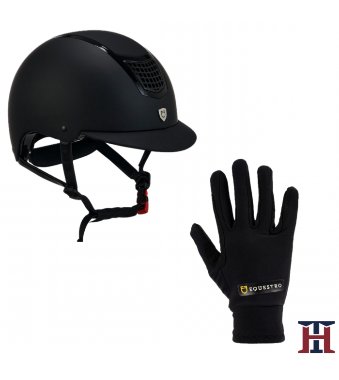 PACK CASCO ECLIPSE Y GUANTES UNISEX EQUESTRO