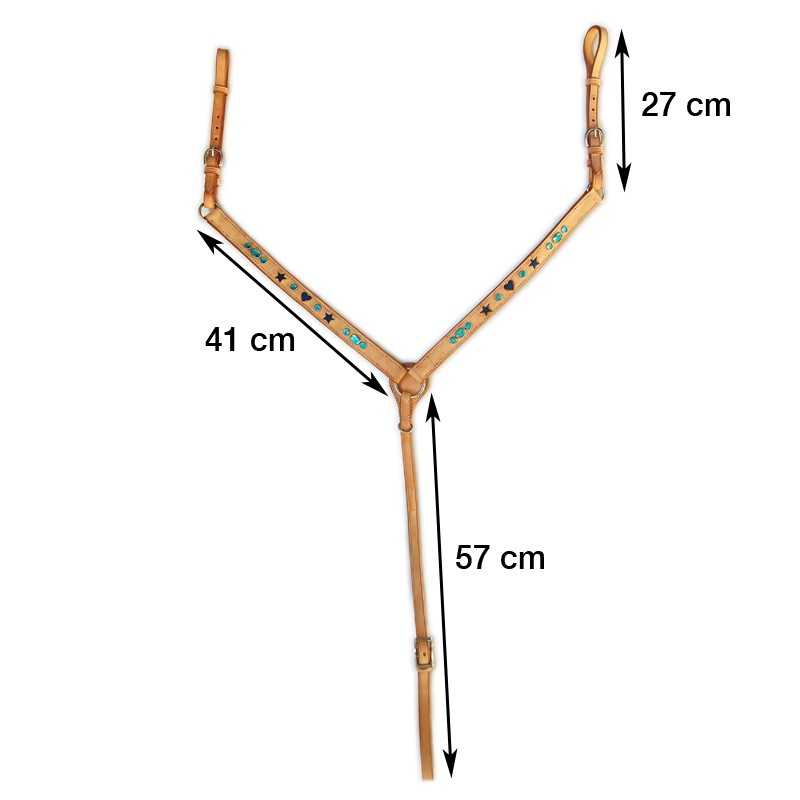 Pechopetral western con decoración aguamarina MARCA MARJOMAN