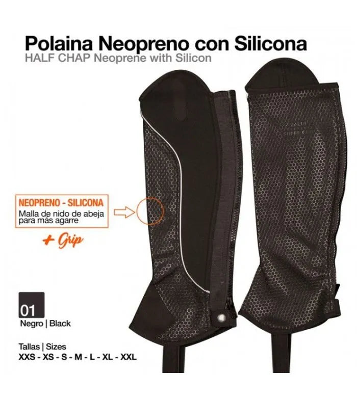 POLAINA NEOPRENO CON SILICONA NEGRO