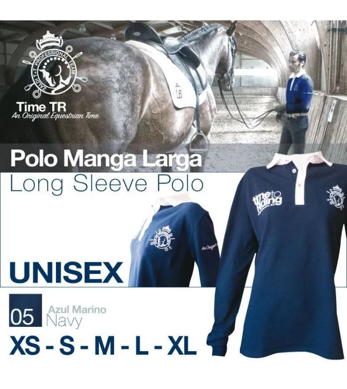 POLO TIME TO RINDING MANGA LARGA UNISEX MARINO