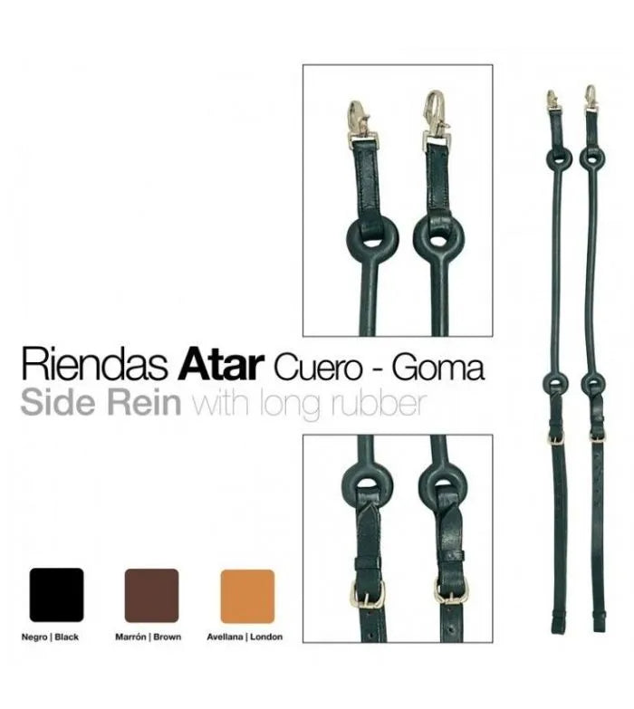 RIENDAS DE ATAR CUERO-GOMA LARGA