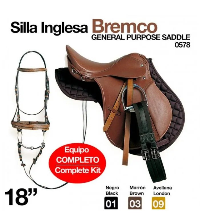 SILLA INGLESADE CUERO BREMCO EQUIPO COMPLETO