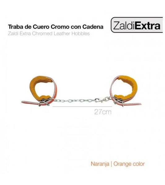 TRABA DE CUERO CROMO CON CADENA ZALDI EXTRA